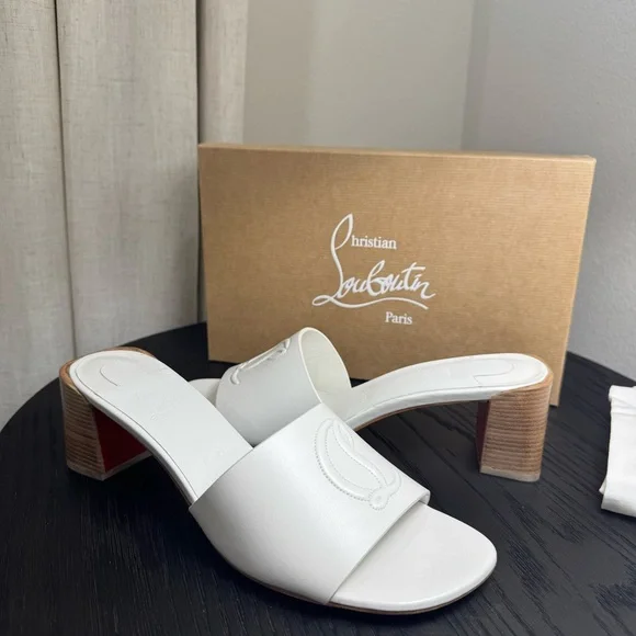 Christian Louboutin So CL Mule 55 Sandal Leather White - Picture 4 of 7
